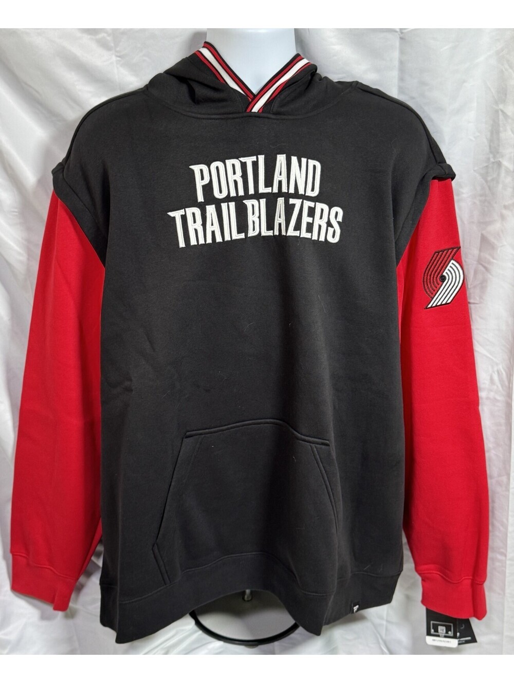 Portland Trail Blazers Fanatics Black/Red Pullover Hoodie Mens 2XL NWT NEW